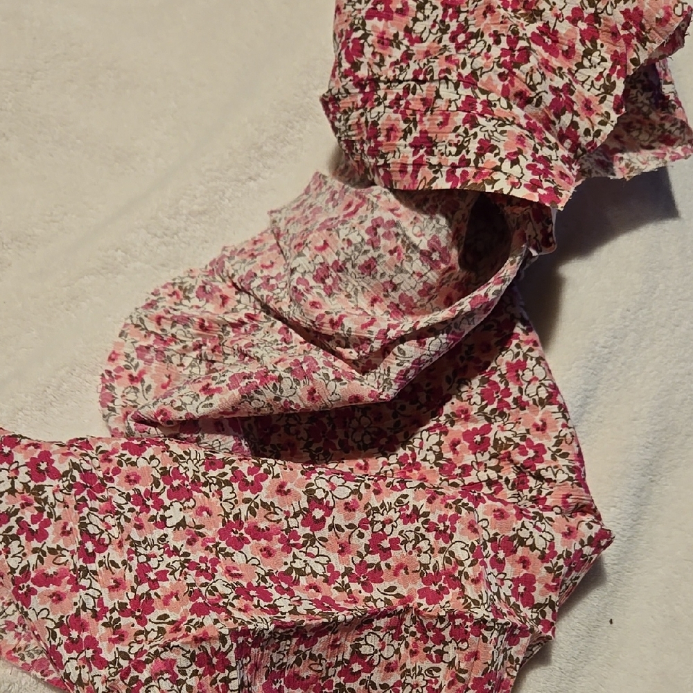 Floral Pink and White Dress